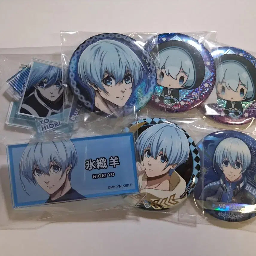 [BUNJANG] Blue Lock Hiori Yo Name Can Badge & Acrylic Stand Set / 블루록 히오리 요우 캔뱃지 아크릴 에고전 네임 뱃지 세트