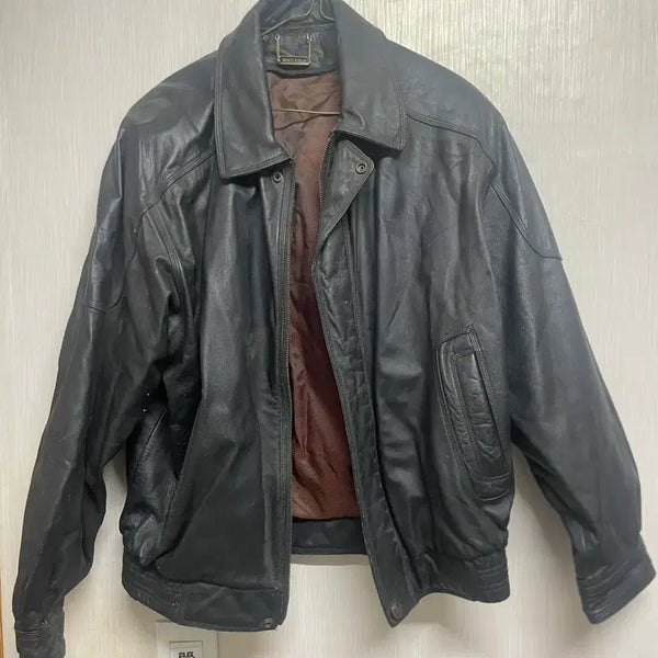 [BUNJANG] Dunfield Men's Black Leather Jacket / 남성 가죽 자켓 블랙(던필드)