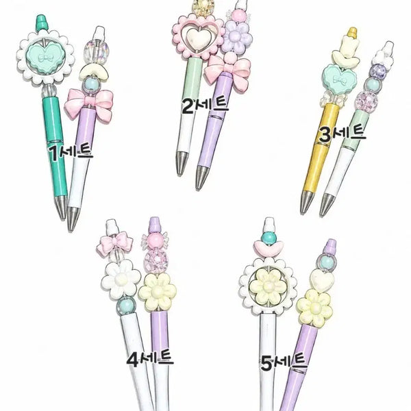 [BUNJANG] Handmade Bead Ballpoint Pen Set / 볼펜세트