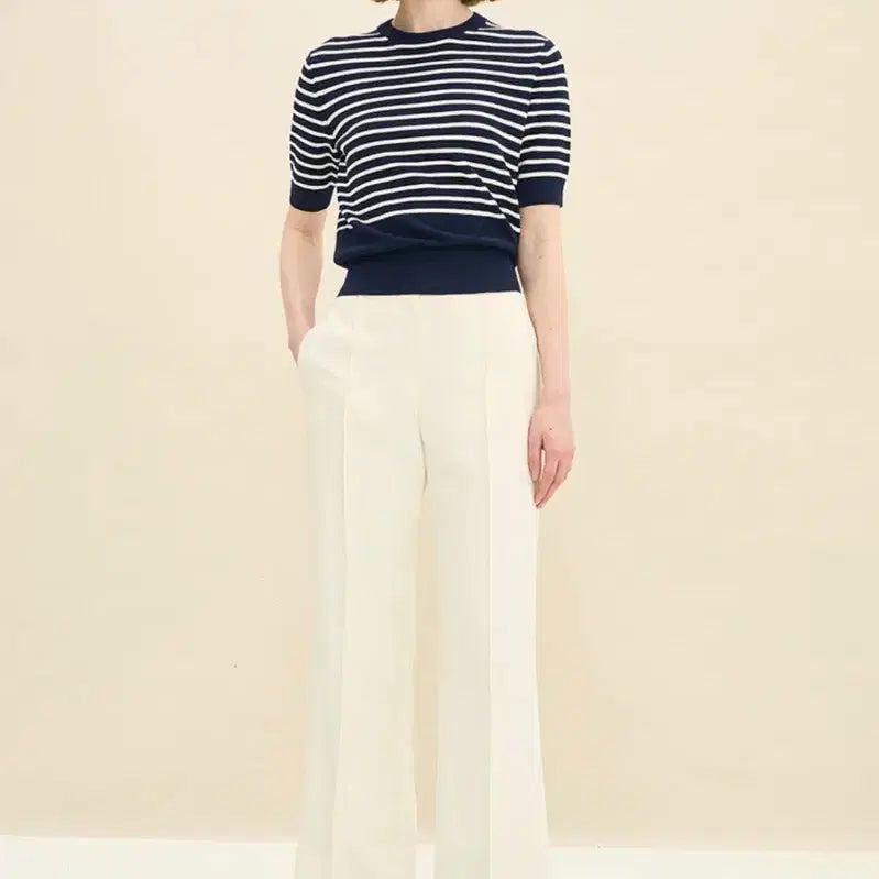 [BUNJANG] Time by Hansem Slit Bootcut White Pants / [새제품] 한섬 타임 time 슬릿 부츠컷 화이트 팬츠
