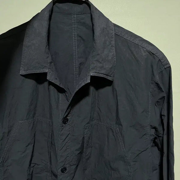 [BUNJANG] Nest Robe Cotton Ramie Typewriter Army Shirt Navy / 네스트로브 컨팩트/ Cotton Ramie Typewriter Army Shirts, 네이비, 3(105)
