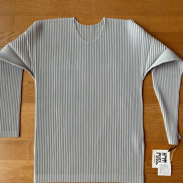 [BUNJANG] Homme Plissé ISSEY MIYAKE Basic Line Long Sleeve Light Grey / 새상품) 옴므플리세 베이직라인 롱슬리브 라이트 그레이