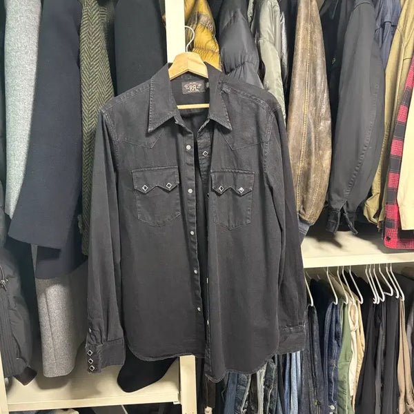 [BUNJANG] RRL Western Shirt Black (Large) / RRL 데님 셔츠 블랙(라지사이즈)