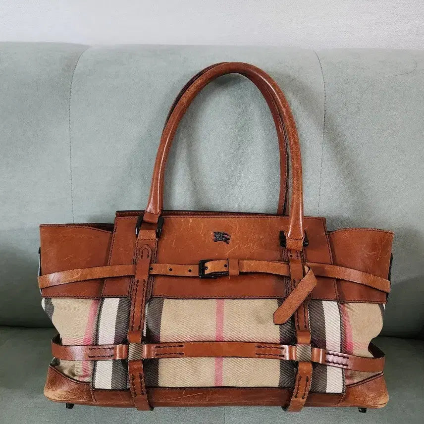 [BUNJANG] Burberry House Check Belted Canvas Tote Bag / 정품)버버리 하우스 체크 벨티드 캔버스 토트백(Burberry House Check Belted Canvas Tote)