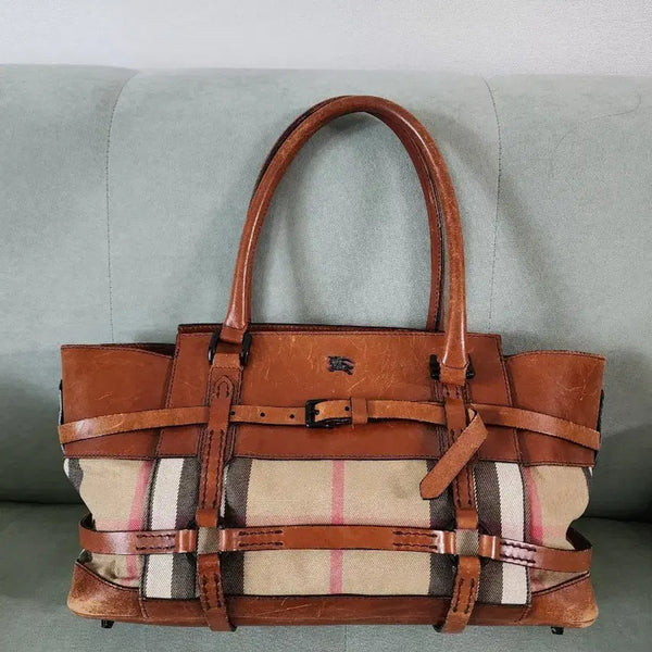 [BUNJANG] Burberry House Check Belted Canvas Tote Bag / 정품)버버리 하우스 체크 벨티드 캔버스 토트백(Burberry House Check Belted Canvas Tote)