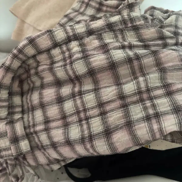 [BUNJANG] Pink Checkered Shirt / 핑크 체크 셔츠