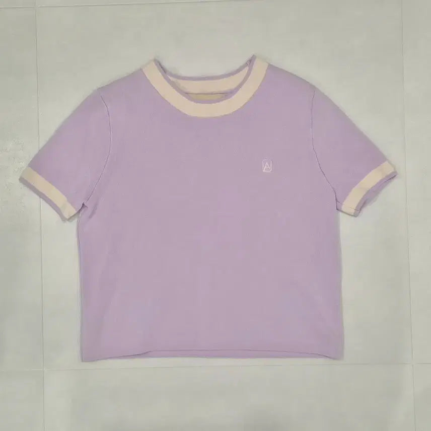 [BUNJANG] Atelier NAIN Line Short Sleeve Knit Lavender / 아틀리에 나인 NAIN 라인 반팔 니트 라벤더