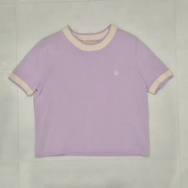 [BUNJANG] Atelier NAIN Line Short Sleeve Knit Lavender / 아틀리에 나인 NAIN 라인 반팔 니트 라벤더