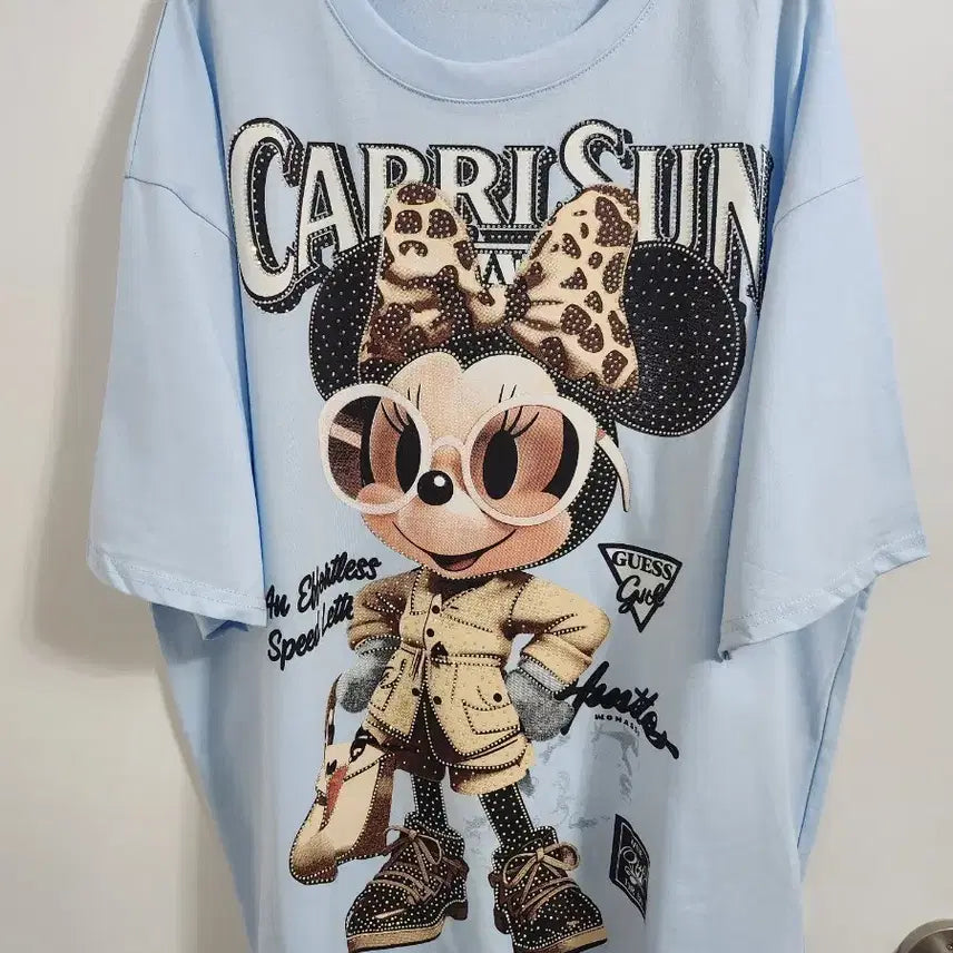 [BUNJANG] Disney Mickey & Minnie Cubic Oversized T-Shirt / 미키미니마우스 디즈니 큐빅 오버핏 빅사이즈 반팔티셔츠<새상품>가격내림x
