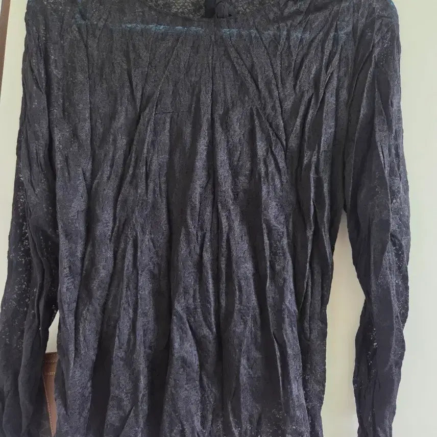 [BUNJANG] Black Lace Long Sleeve Blouse / 블랙 레이스 긴팔 블라우스