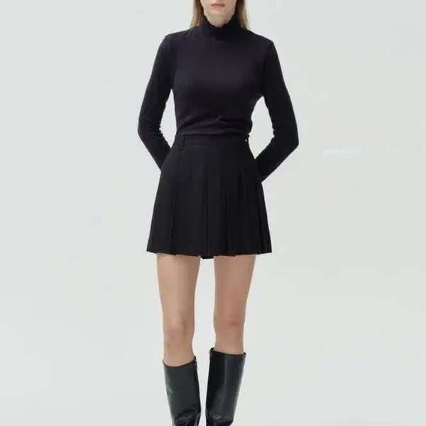 [BUNJANG] Depound Wool Pleats Mini Skirt Black / depound  wool pleats skirt black
