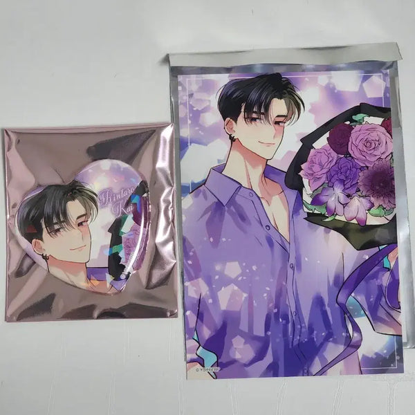 [BUNJANG] Tamura Kintaro Bromide & Heart Can Badge Set / *타몬군 지금 어느쪽 린타로 브로마이드& 하트 캔뱃지 / 엽서 인화사진