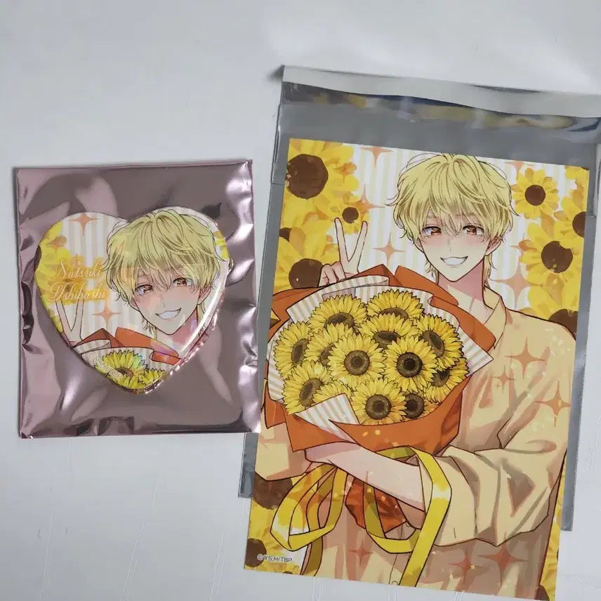 [BUNJANG] Tamon-kun Natsuki Bromide & Heart Can Badge Set / *타몬군 지금 어느쪽 나츠키 브로마이드& 하트 캔뱃지 / 엽서 인화사진
