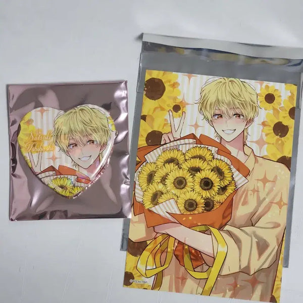 [BUNJANG] Tamon-kun Natsuki Bromide & Heart Can Badge Set / *타몬군 지금 어느쪽 나츠키 브로마이드& 하트 캔뱃지 / 엽서 인화사진
