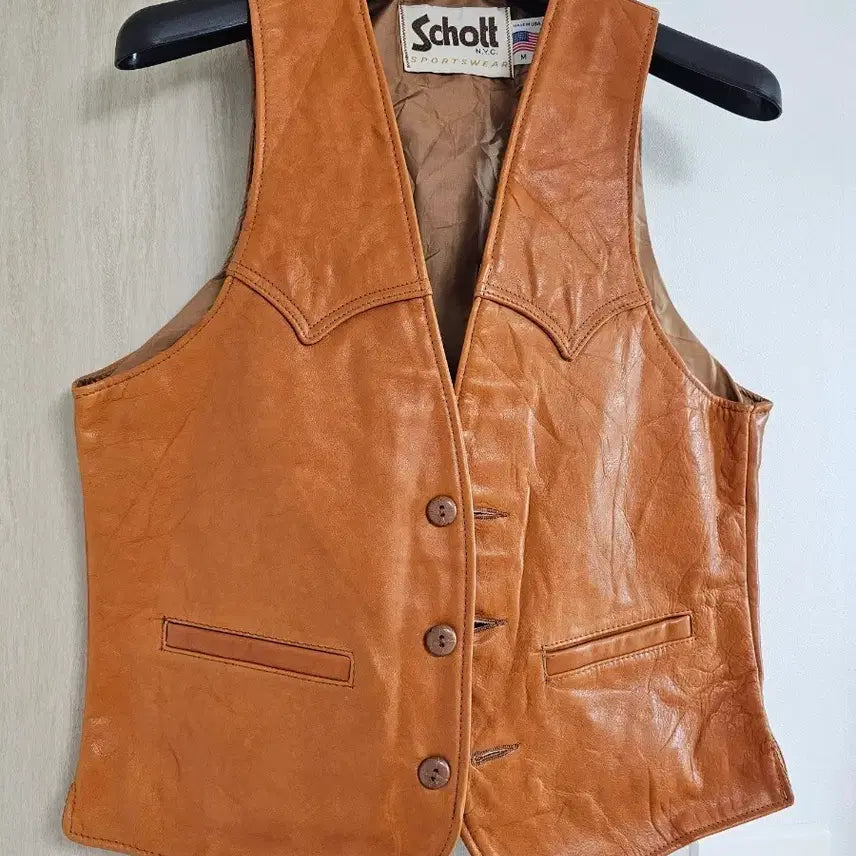 [BUNJANG] Schott Western Leather Vest / 쇼트 schott 웨스턴 레더 베스트