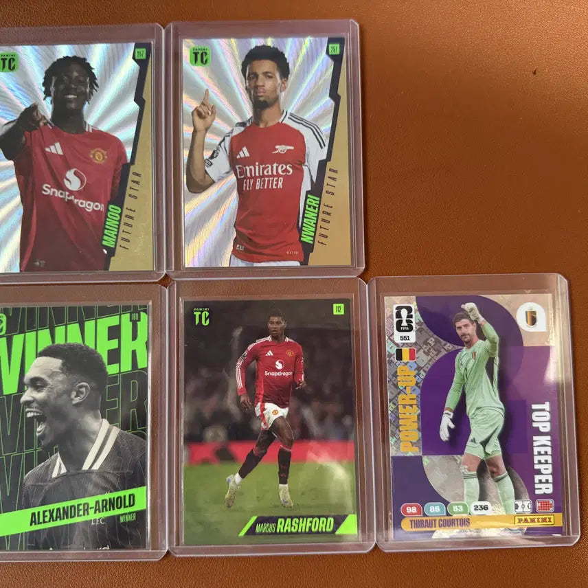 [BUNJANG] Panini Top Class 2025 & Adrenalyn Trading Cards Bundle Set / [일괄] 파니니 탑클래스 코비 마이누 + 누와네리 + 아놀드 + 래시포드 + 쿠르투아  5장
