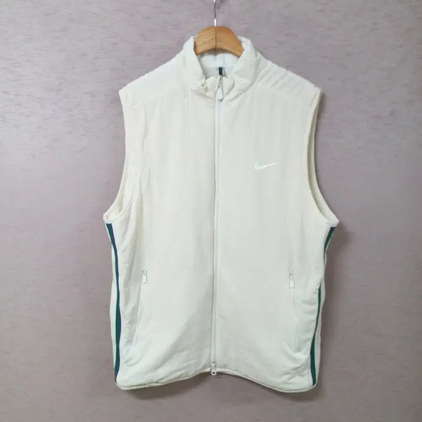 [BUNJANG] Nike Ivory Zip-Up Padded Vest XXL / B8-22/나이키 아이보리 집업 패딩조끼 가을겨울 남성XXL