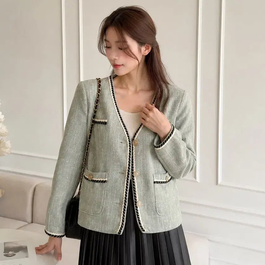 [BUNJANG] Mint Tweed Jacket / 민트 트위드 자켓 하객룩