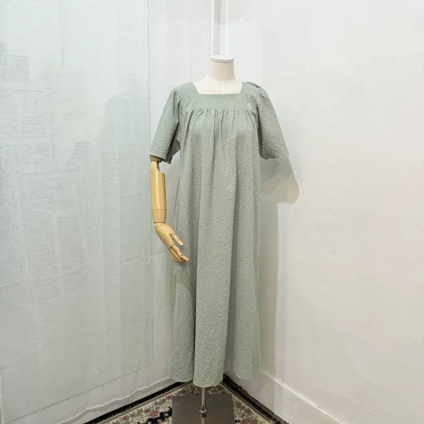 [BUNJANG] Recove Square Neck Mint Oversized Long Dress / 레코브 스퀘어넥 민트 오버핏 롱원피스 홈웨어 5124