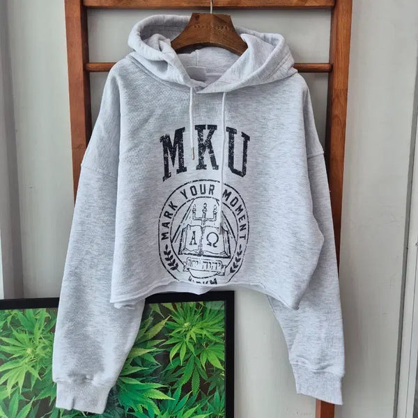 [BUNJANG] MARKM Crop Hoodie Gray / (새상품)MARKM 크롭 후드티 그레이