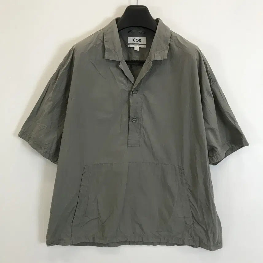 [BUNJANG] COS Open Collar Oversized Half Sleeve Shirt Grey XL / COS 코스 오픈카라 그레이 반팔셔츠 [XL]