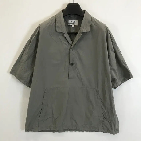 [BUNJANG] COS Open Collar Oversized Half Sleeve Shirt Grey XL / COS 코스 오픈카라 그레이 반팔셔츠 [XL]