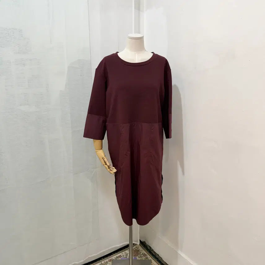 [BUNJANG] COS Wine Pocket Midi Dress / 코스 와인 포켓 미디원피스 칠부원피스 간절기 5125