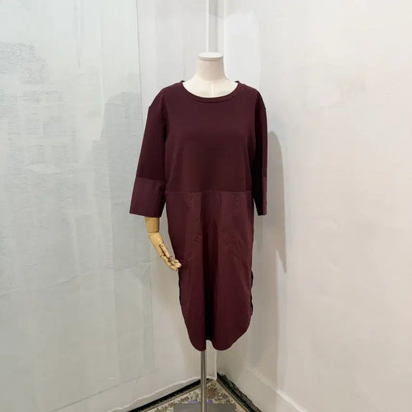 [BUNJANG] COS Wine Pocket Midi Dress / 코스 와인 포켓 미디원피스 칠부원피스 간절기 5125