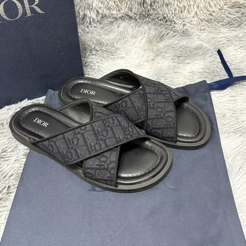 [BUNJANG] Dior Oblique Alias Slippers Black (Size 40) / [정품,40사이즈] 디올 오블리크 알리아스 슬리퍼 블랙