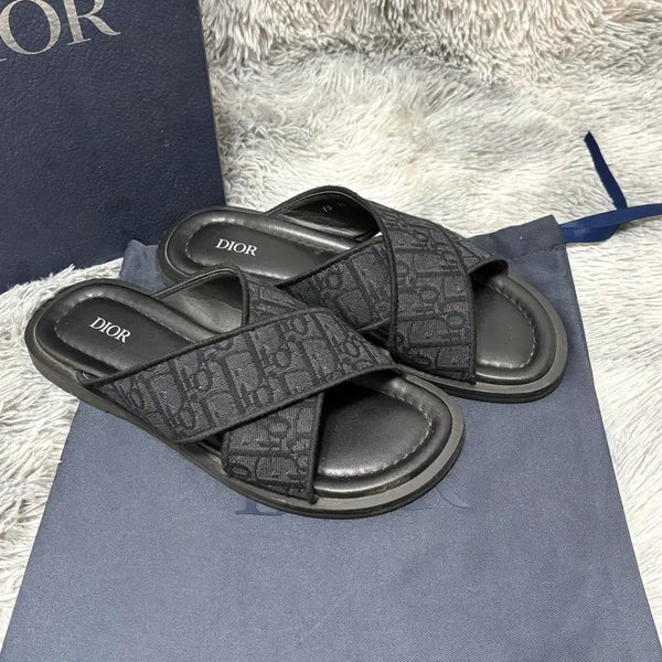 [BUNJANG] Dior Oblique Alias Slippers Black (Size 40) / [정품,40사이즈] 디올 오블리크 알리아스 슬리퍼 블랙