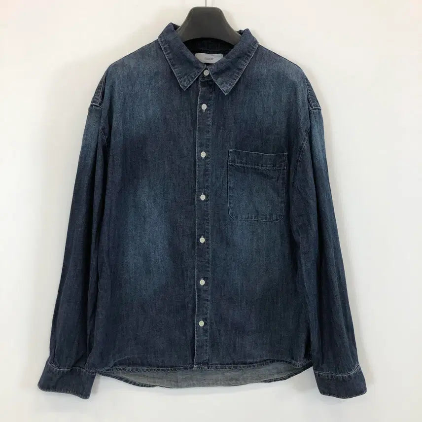 [BUNJANG] Minav Washed Denim Overshirt L / minav 미나브 워싱 데님셔츠 L