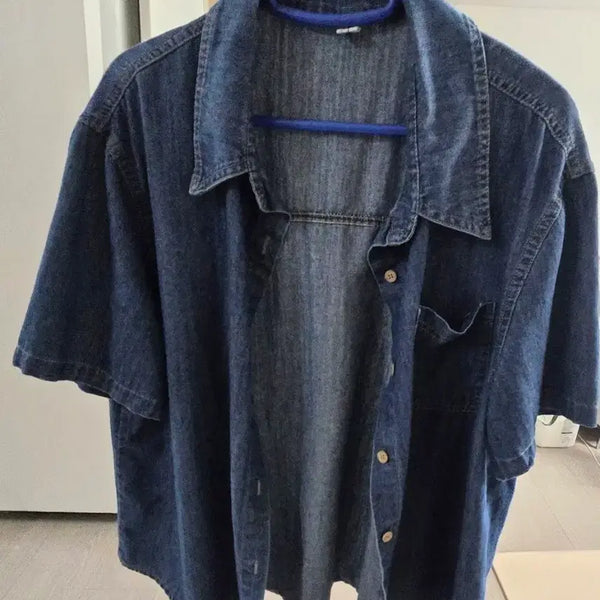 [BUNJANG] Tencel Denim Short Sleeve Shirt / 텐셜 청데님 반팔 셔츠 남방