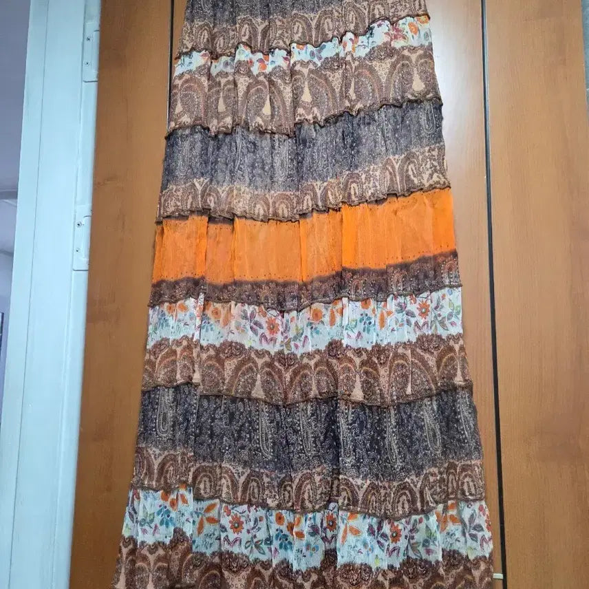 [BUNJANG] Layered Pattern Chiffon Skirt / 패턴 캉캉쉬폰스커트