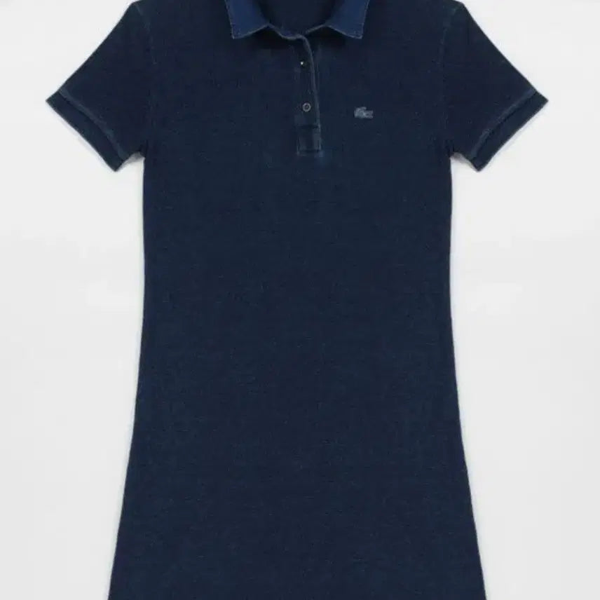 [BUNJANG] Lacoste 80th Anniversary Limited Edition Washed Denim Polo Dress / 라코스테 워시드 데님 폴로 원피스(80주년 한정판 에디션)