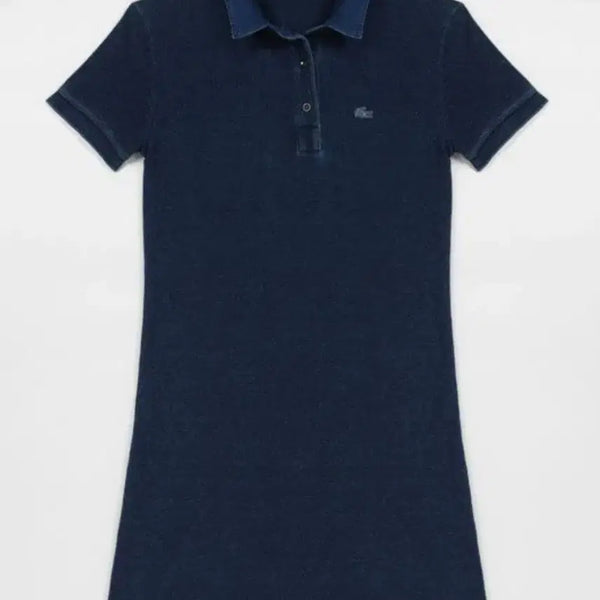 [BUNJANG] Lacoste 80th Anniversary Limited Edition Washed Denim Polo Dress / 라코스테 워시드 데님 폴로 원피스(80주년 한정판 에디션)
