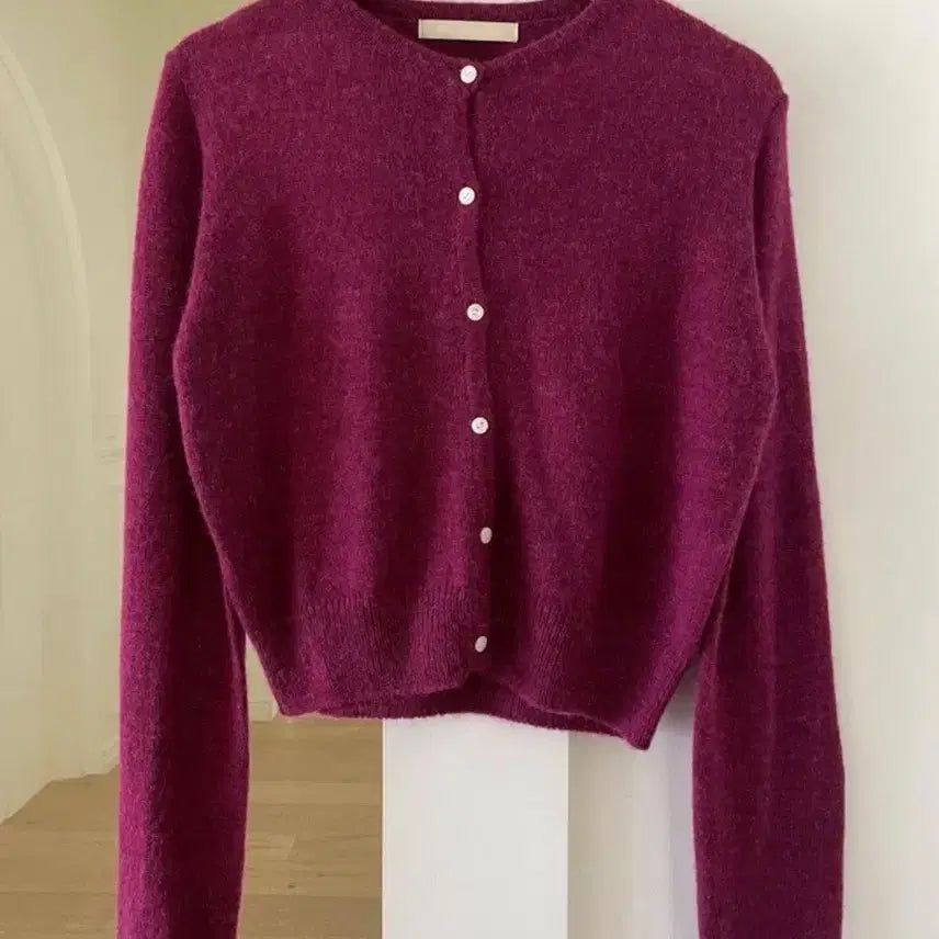 [BUNJANG] Sellyn Lyon Burgundy Cardigan / 셀리앤리옹 버건디 가디건