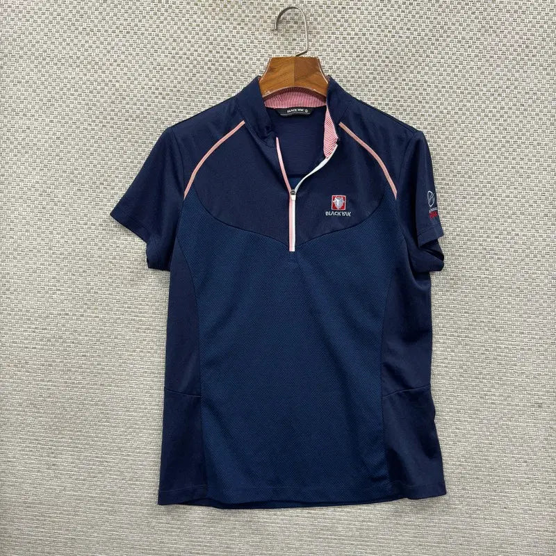 [BUNJANG] Blackyak Functional Half-Zip Short-Sleeve T-Shirt / 블랙야크 등산 기능성 반집업 반팔티 100 D04970