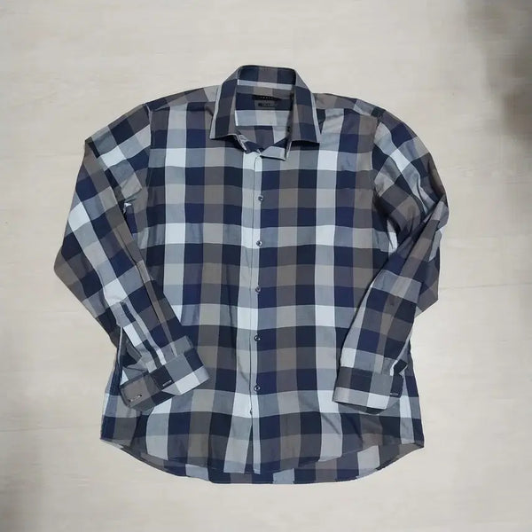 [BUNJANG] Yezac Men's Long-Sleeve Check Pattern Shirt - Size 105 / 예작 긴팔 셔즈 남성105