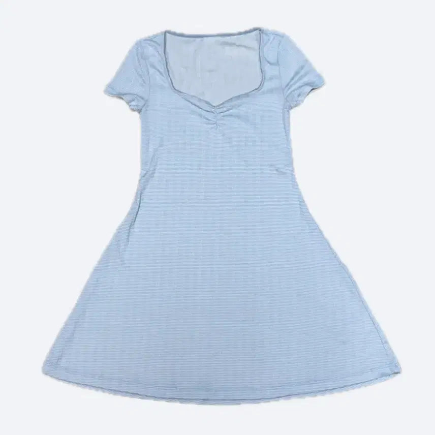 [BUNJANG] MIXXO Light Blue Striped Mini Dress / MIXXO 하늘색 미니 원피스