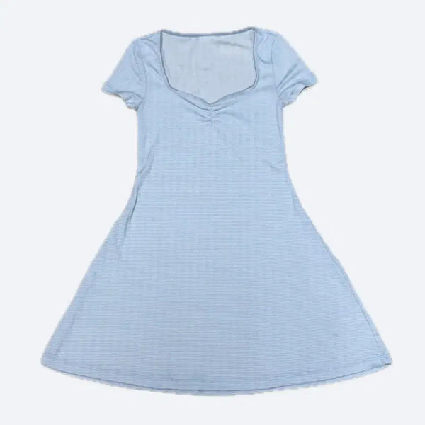 [BUNJANG] MIXXO Light Blue Striped Mini Dress / MIXXO 하늘색 미니 원피스