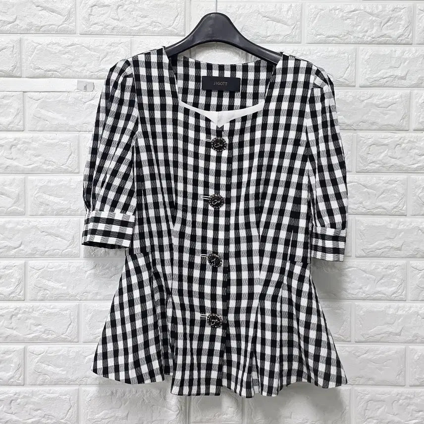 [BUNJANG] Jigott Checked Jacket E727 / M 지고트 체크 자켓 E727
