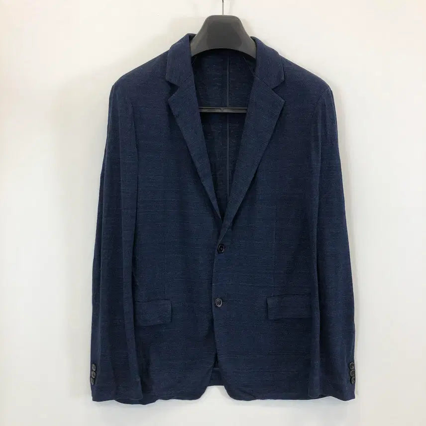 [BUNJANG] Solid Homme 100% Linen Jersey Jacket Navy / 솔리드옴므 린넨 100% 져지자켓 100