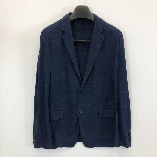 [BUNJANG] Solid Homme 100% Linen Jersey Jacket Navy / 솔리드옴므 린넨 100% 져지자켓 100