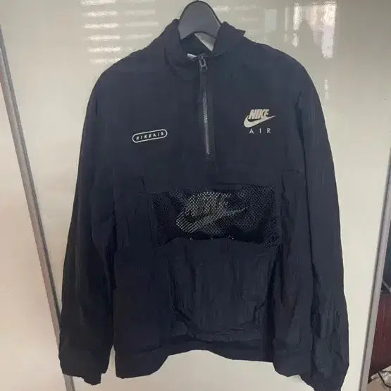 [BUNJANG] Nike Air Mesh Woven Anorak Windbreaker Black / 나이키 에어 메쉬 우븐 아노락 바람막이 블랙