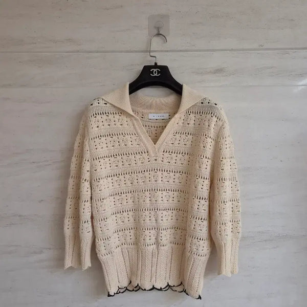 [BUNJANG] Misha Color Scallop Knit Size 55 / 미샤 칼라 스캘럽 니트 55사이즈