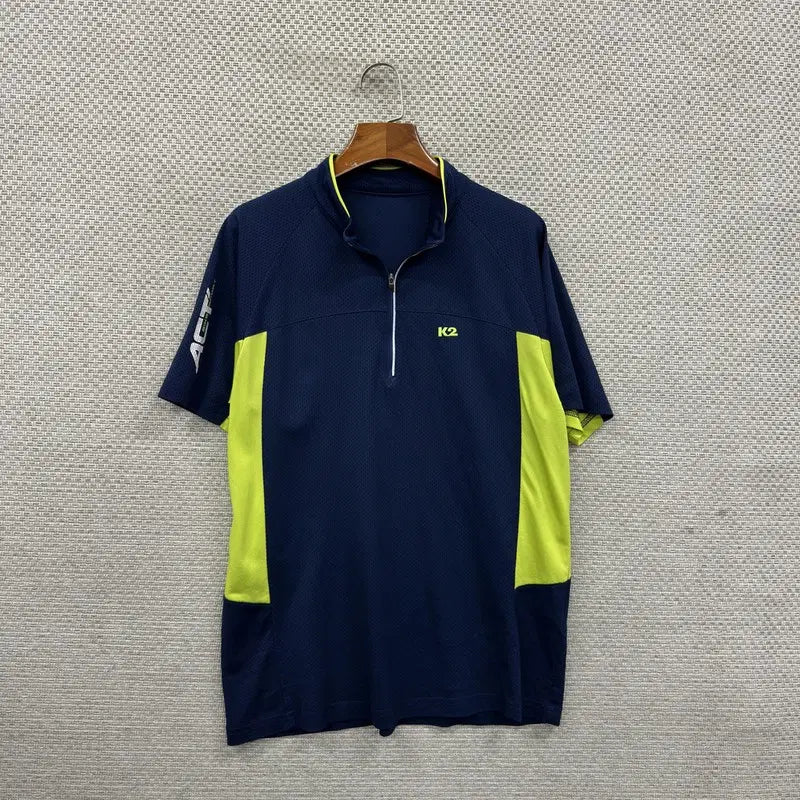[BUNJANG] K2 Functional Half-Zip Short Sleeve T-Shirt Size 100 / K2 등산 기능성 반집업 반팔티 100 D04968