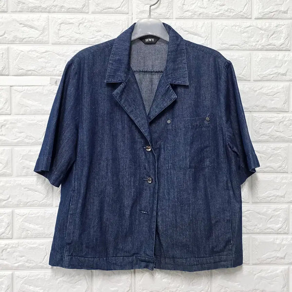 [BUNJANG] SIWY Denim Blouse - Blue Shirt / M 씨위 SIWY 데님 블라우스 청셔츠 E730