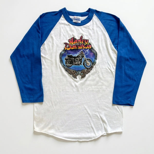 [BUNJANG] 1980s Harley-Davidson 3/4 Sleeve Raglan T-Shirt Medium / 80's 할리 데이비슨 3/4 슬리브 레글런 티셔츠 M