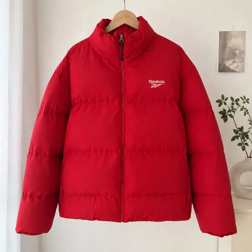 [BUNJANG] Reebok Unisex Padded Jacket Red - Medium / 리복 남녀공용 충전재가 빵빵 패딩 빨강 자켓 점퍼 M 사이즈 (여성 77~88 정도/남성 95정도 )