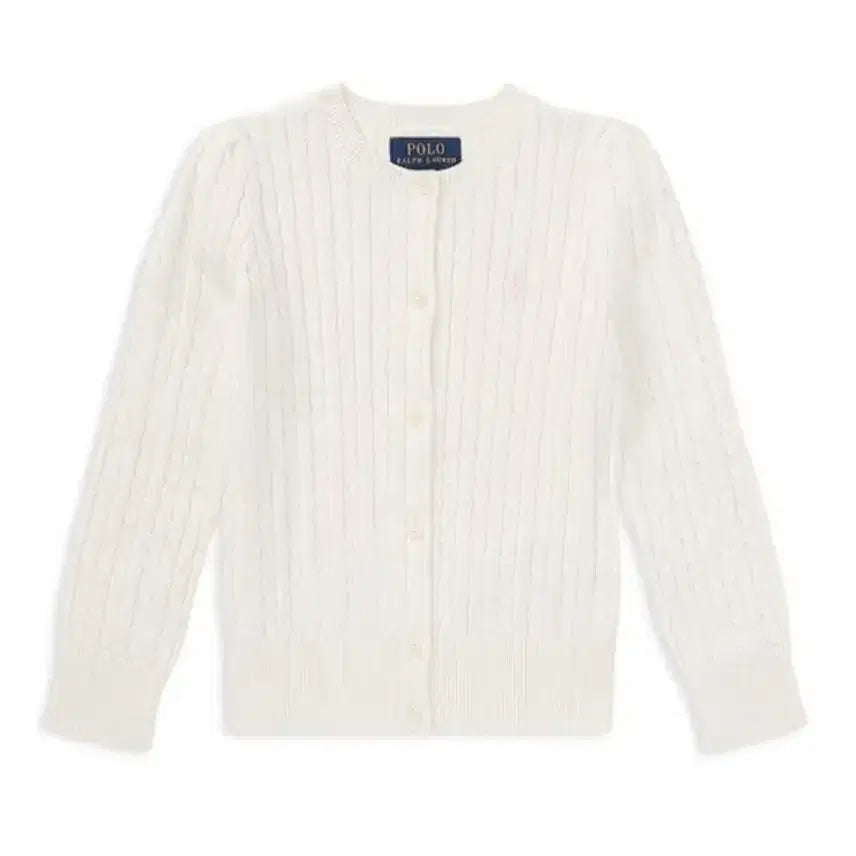 [BUNJANG] Polo Ralph Lauren Cable Knit Cardigan White / 폴로 랄프로렌 케이블 니트 가디건 화이트